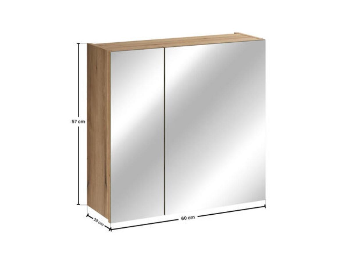 Komplett møbelpakke til baderom 60 × 46 cm – eikedekor, grafitt og gunmetal